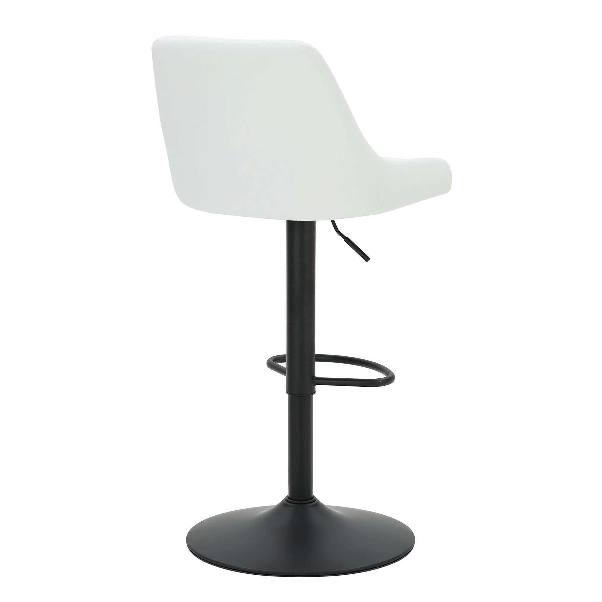 Kron Adjustable Height Air-Lift Swivel Stool, set of 2, in White Faux Leather - Image 3