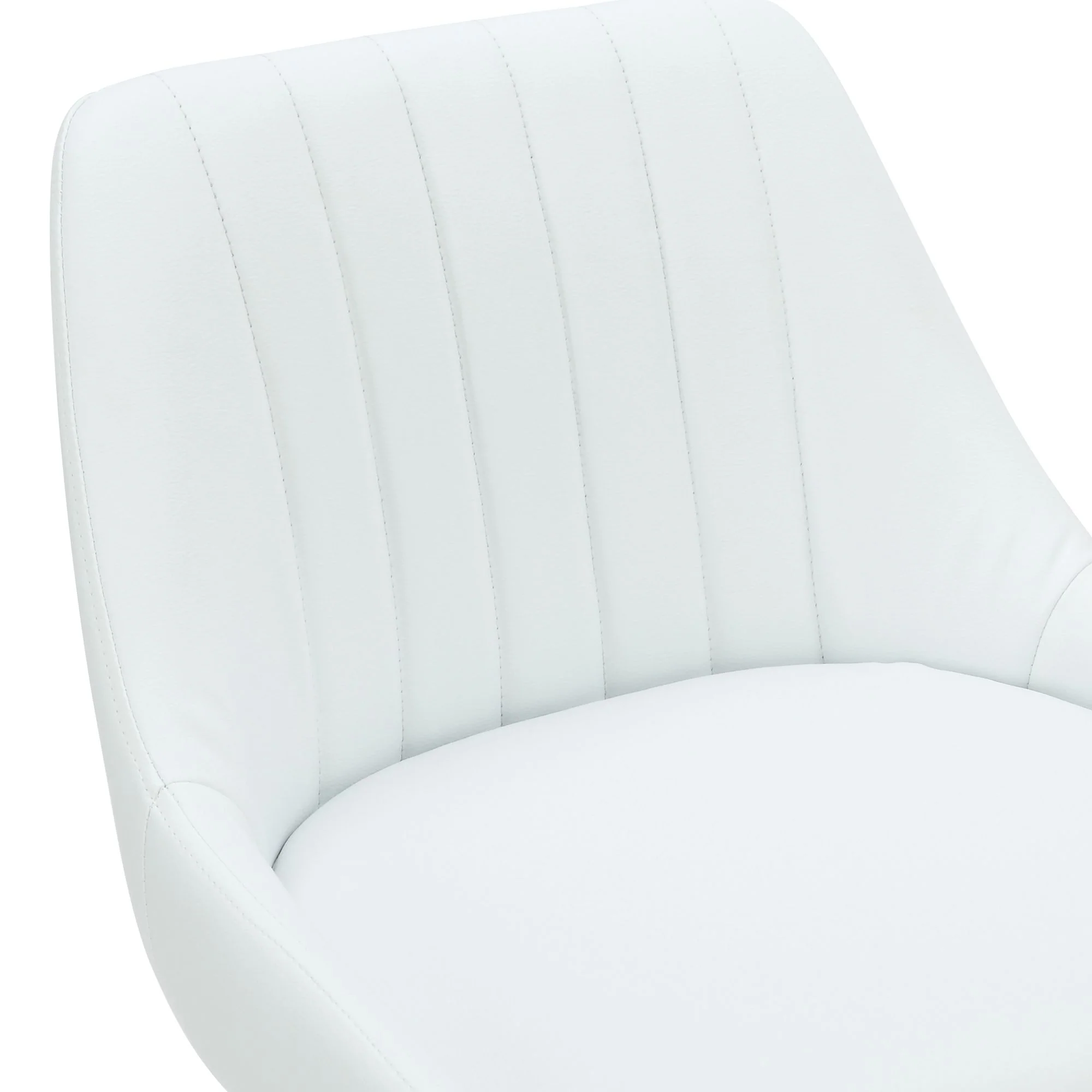 Kron Adjustable Height Air-Lift Swivel Stool, set of 2, in White Faux Leather - Image 6
