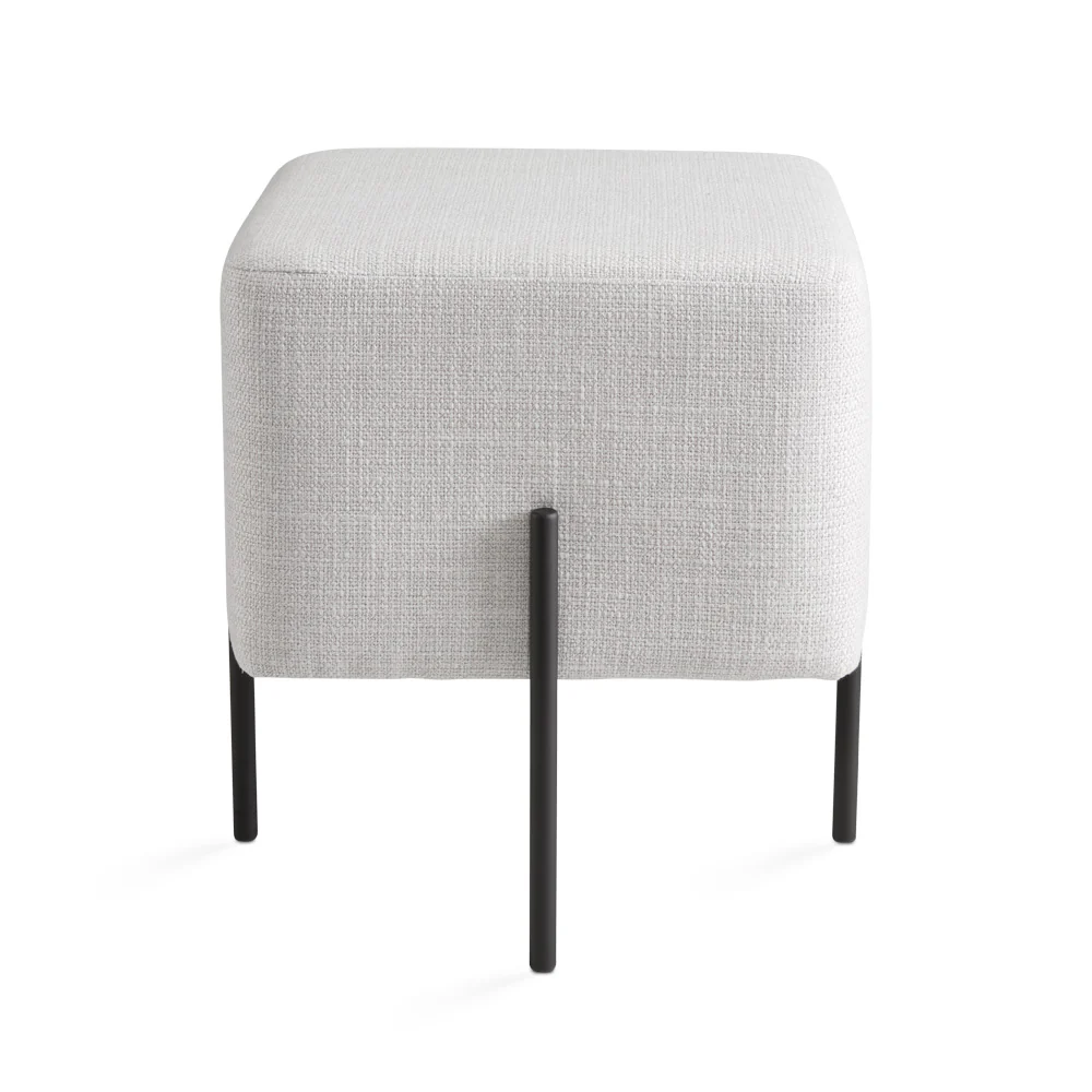 Kube Ottoman Light Grey Linen - Image 2