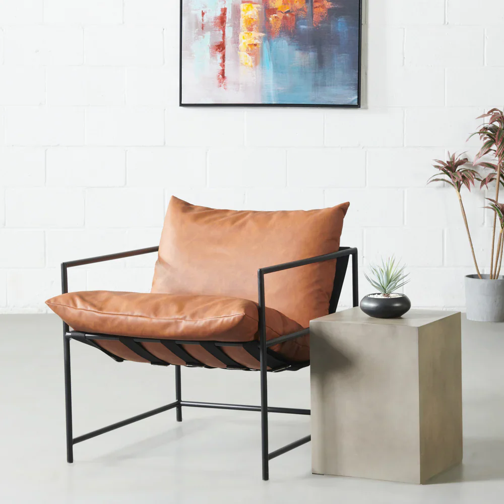 KYOTO - Brown Vegan Leather Chair - Image 2