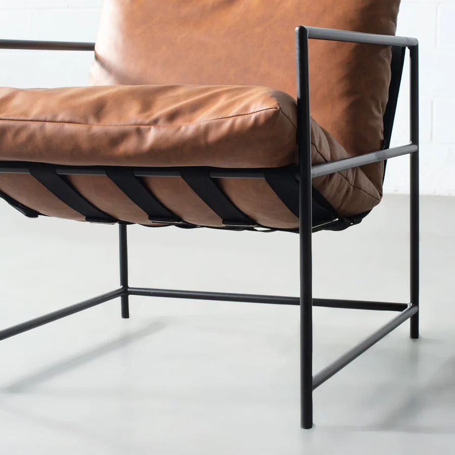 KYOTO - Brown Vegan Leather Chair - Image 8