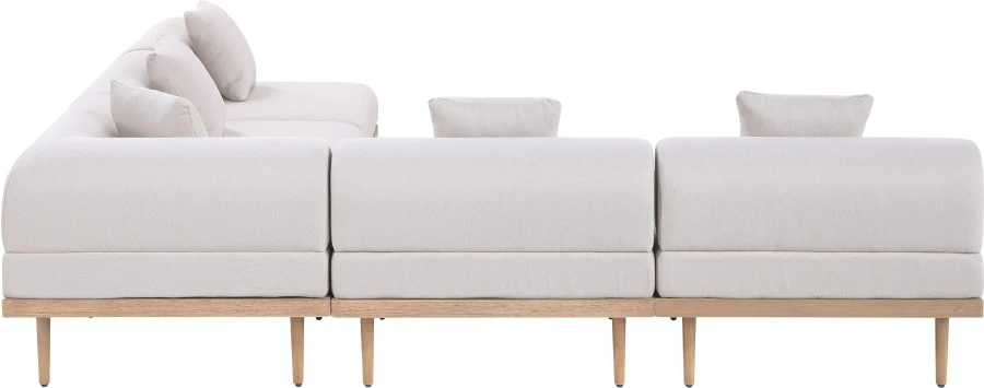 Laguna 106.5" Resilient Water Resistant Fabric Upholstered Outdoor Patio 5pc. Modular Sectional - Image 10
