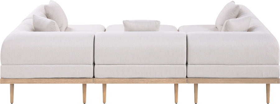 Laguna 106.5" Resilient Water Resistant Fabric Upholstered Outdoor Patio 6pc. Modular Sectional - Image 10