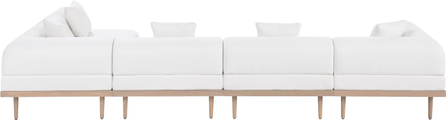 Laguna 142" Resilient Water Resistant Fabric Upholstered Outdoor Patio 5pc. Modular Sectional - Image 4