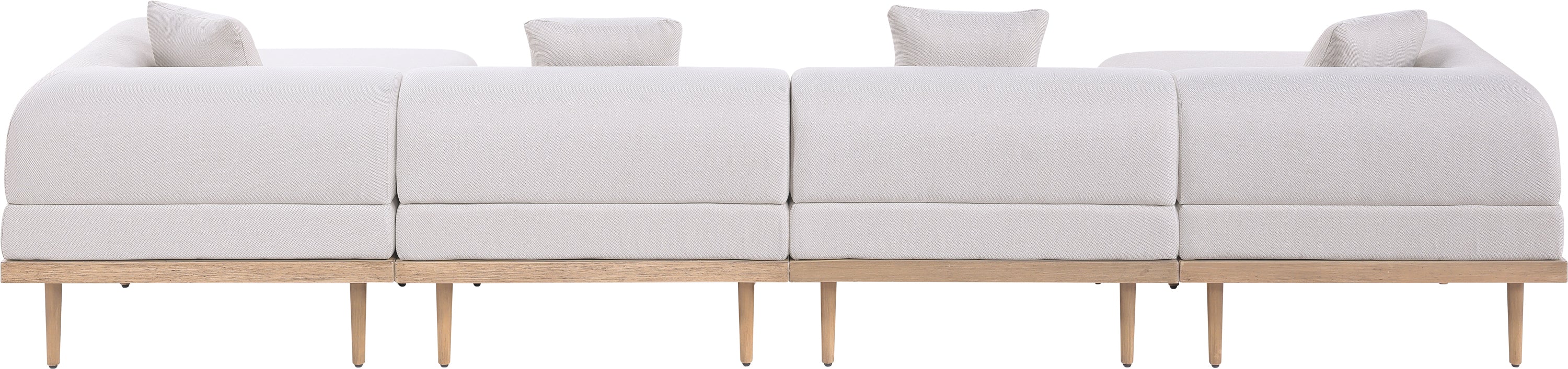 Laguna 142" Resilient Water Resistant Fabric Upholstered Outdoor Patio 6pc. Modular Sectional - Image 10