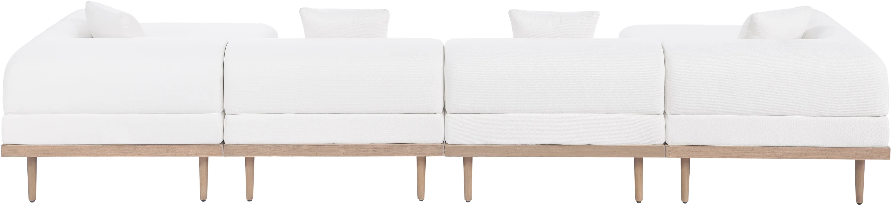 Laguna 142" Resilient Water Resistant Fabric Upholstered Outdoor Patio 6pc. Modular Sectional - Image 4