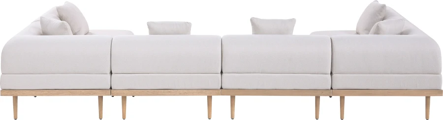 Laguna 142" Resilient Water Resistant Fabric Upholstered Outdoor Patio 6pc. Modular Sectional - Image 10
