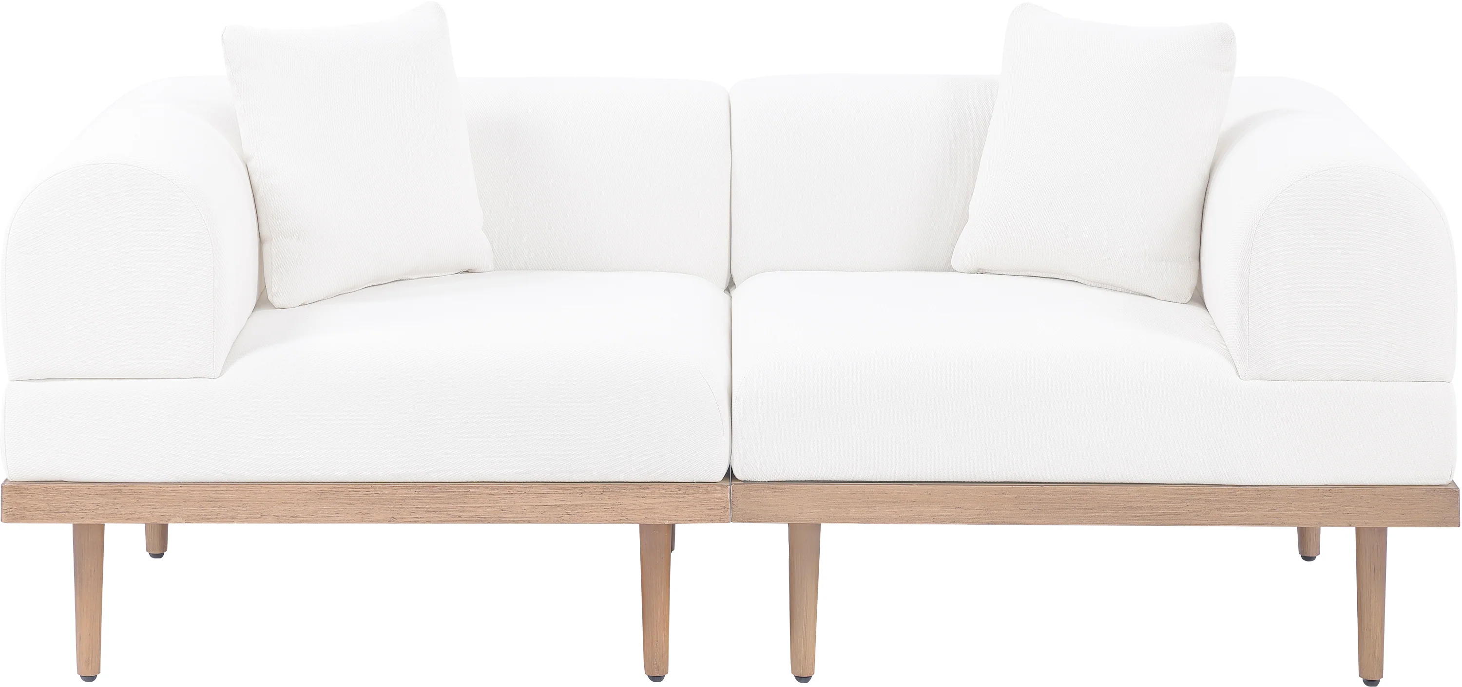 Laguna Resilient Water Resistant Fabric Upholstered Outdoor Patio 2pc. Modular Loveseat - Image 2