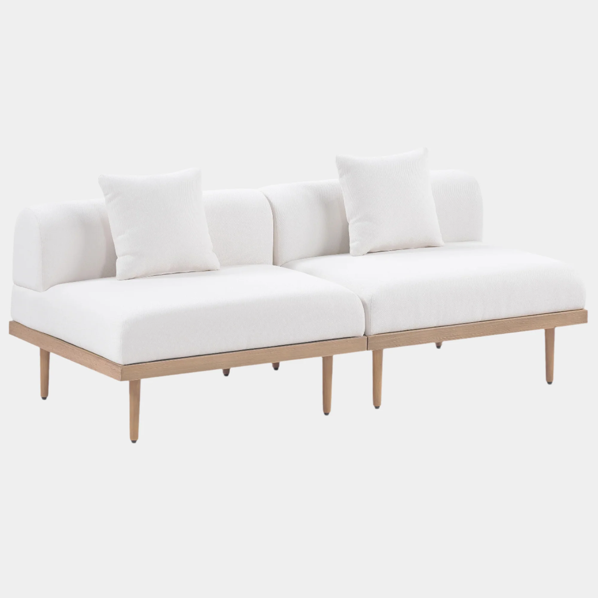 Laguna Resilient Water Resistant Fabric Upholstered Outdoor Patio 2pc. Modular Loveseat