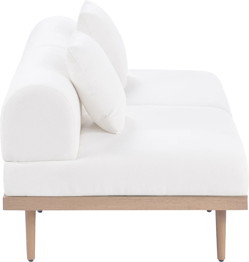 Laguna Resilient Water Resistant Fabric Upholstered Outdoor Patio 2pc. Modular Loveseat - Image 3