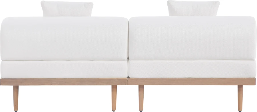 Laguna Resilient Water Resistant Fabric Upholstered Outdoor Patio 2pc. Modular Loveseat - Image 4