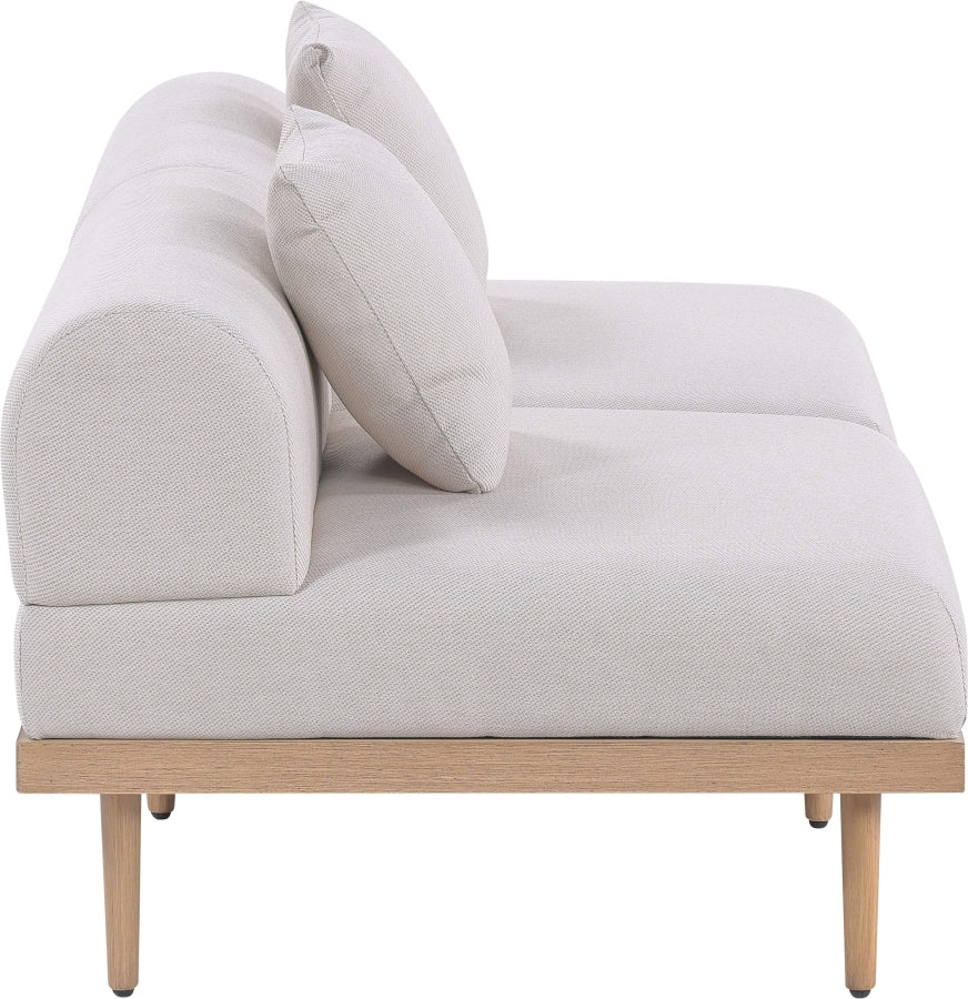 Laguna Resilient Water Resistant Fabric Upholstered Outdoor Patio 2pc. Modular Loveseat - Image 9
