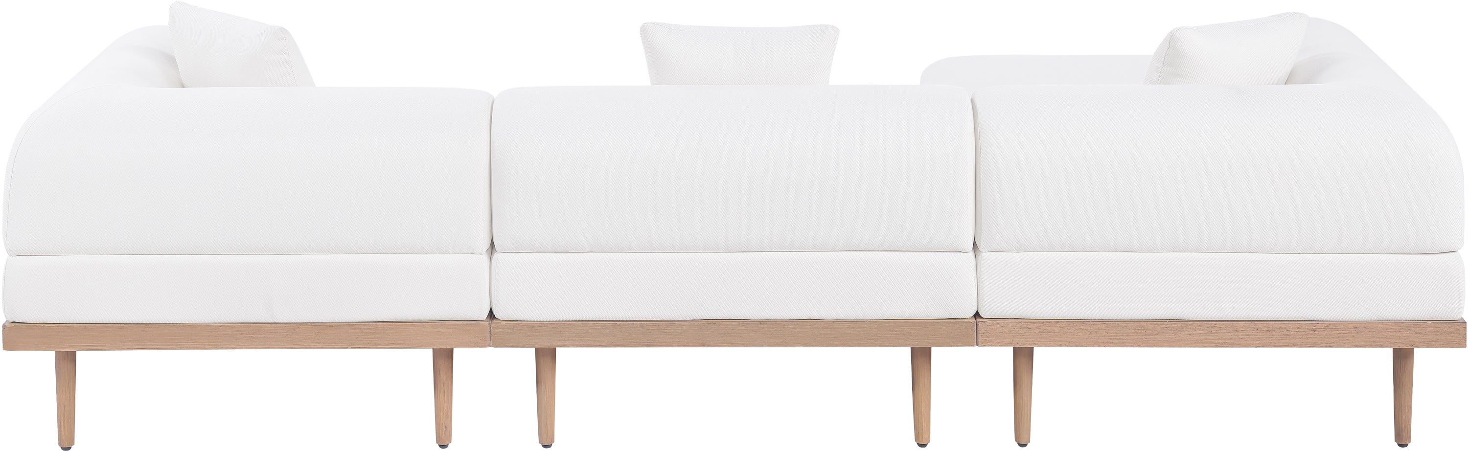 Laguna Resilient Water Resistant Fabric Upholstered Outdoor Patio 3pc. Modular Sofa - Image 4