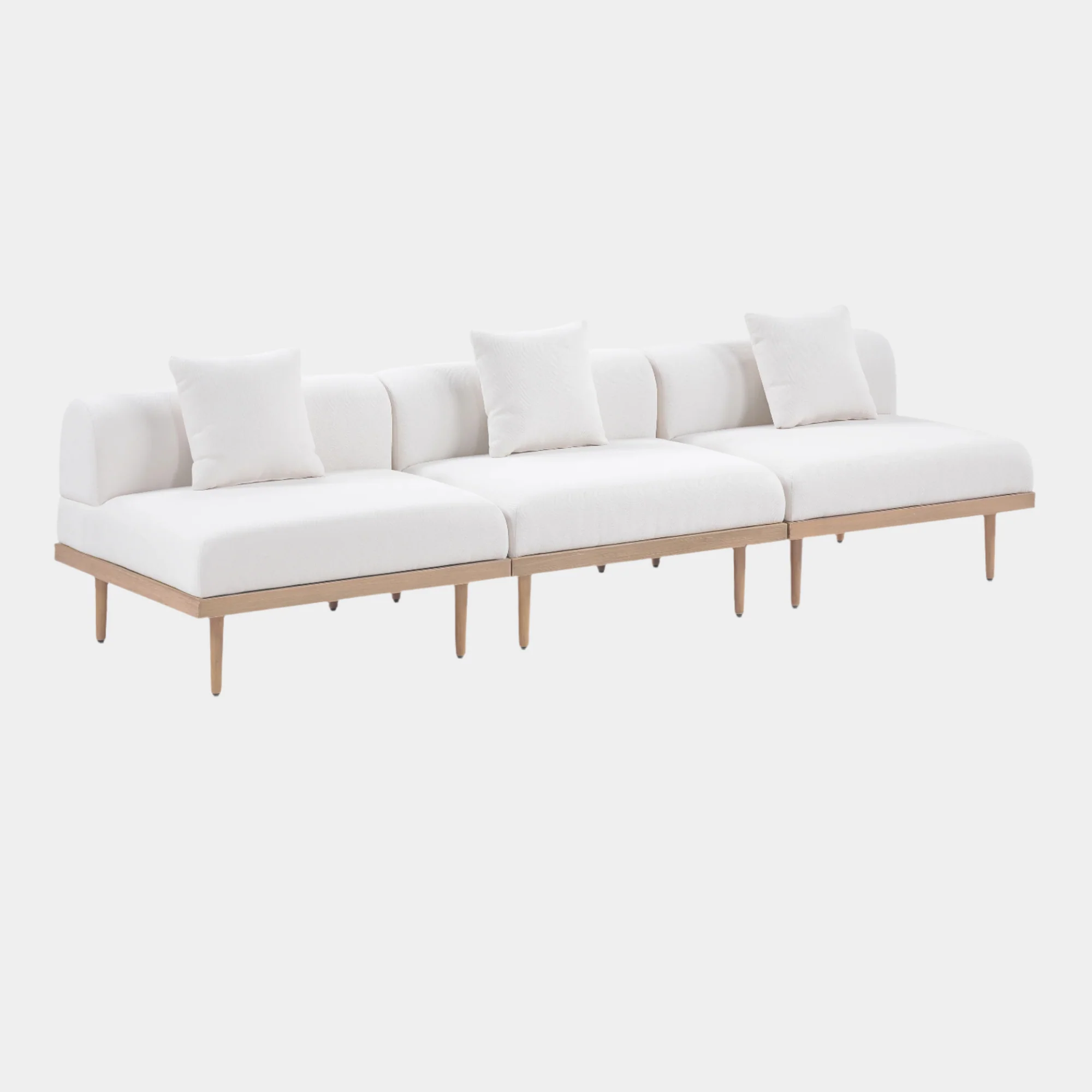 Laguna Resilient Water Resistant Fabric Upholstered Outdoor Patio 3pc. Modular Sofa
