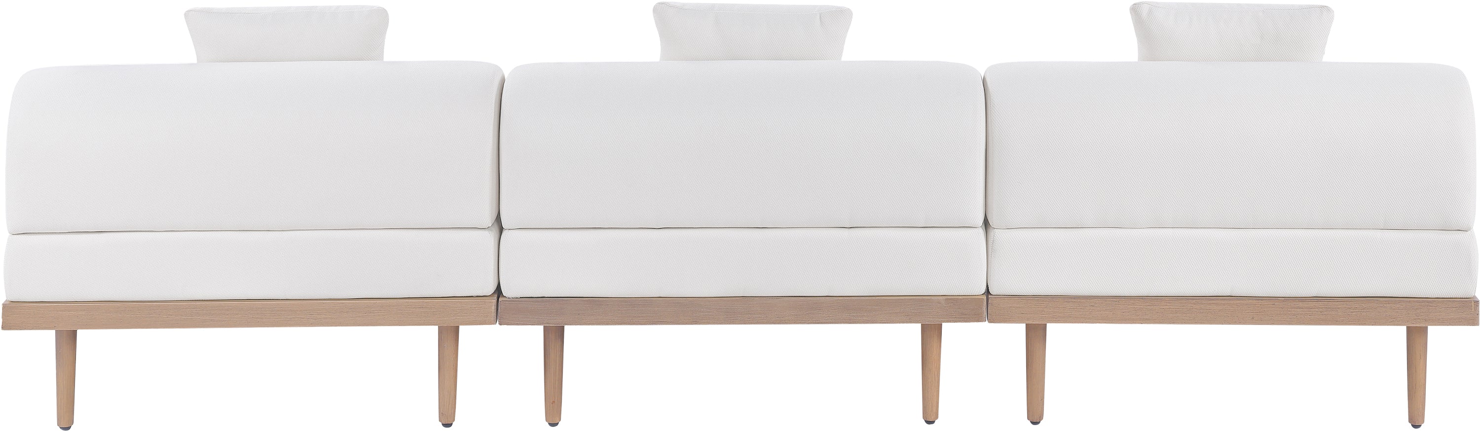 Laguna Resilient Water Resistant Fabric Upholstered Outdoor Patio 3pc. Modular Sofa - Image 3