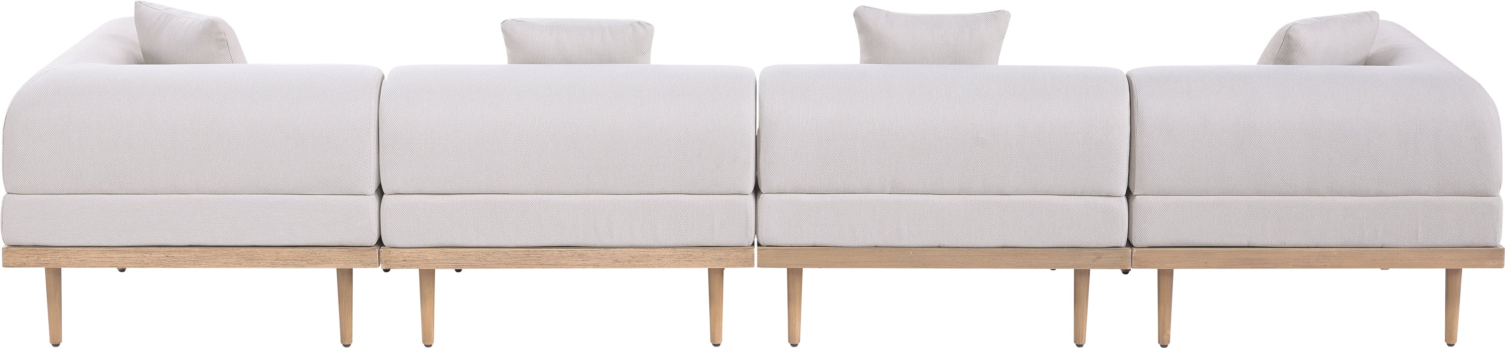 Laguna Resilient Water Resistant Fabric Upholstered Outdoor Patio 4pc. Modular Sofa - Image 10