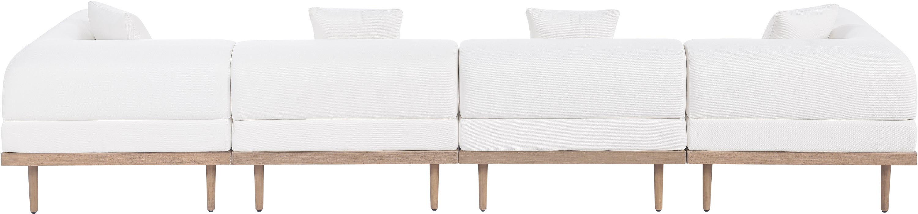 Laguna Resilient Water Resistant Fabric Upholstered Outdoor Patio 4pc. Modular Sofa - Image 4