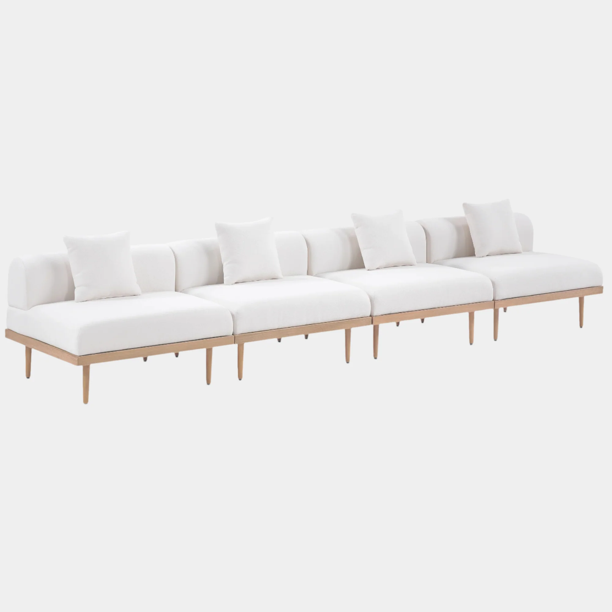 Laguna Resilient Water Resistant Fabric Upholstered Outdoor Patio 4pc. Modular Sofa