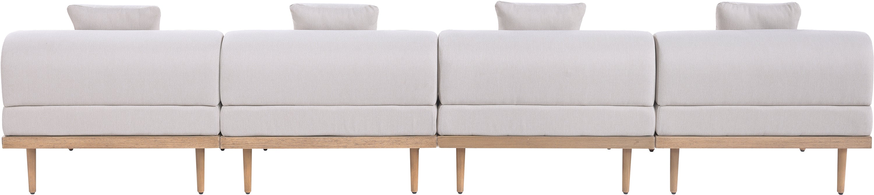 Laguna Resilient Water Resistant Fabric Upholstered Outdoor Patio 4pc. Modular Sofa - Image 10