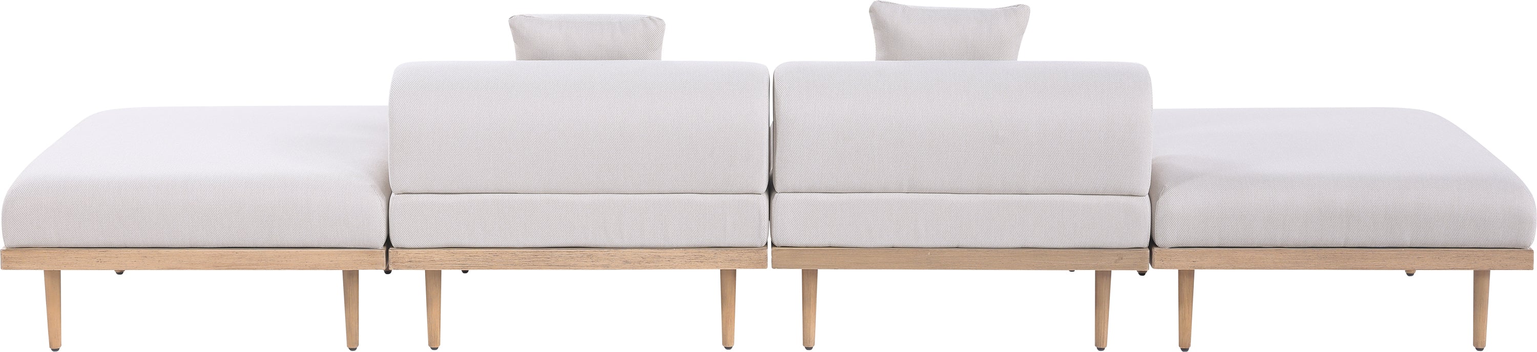 Laguna Resilient Water Resistant Fabric Upholstered Outdoor Patio 4pc. Modular Sofa - Image 10