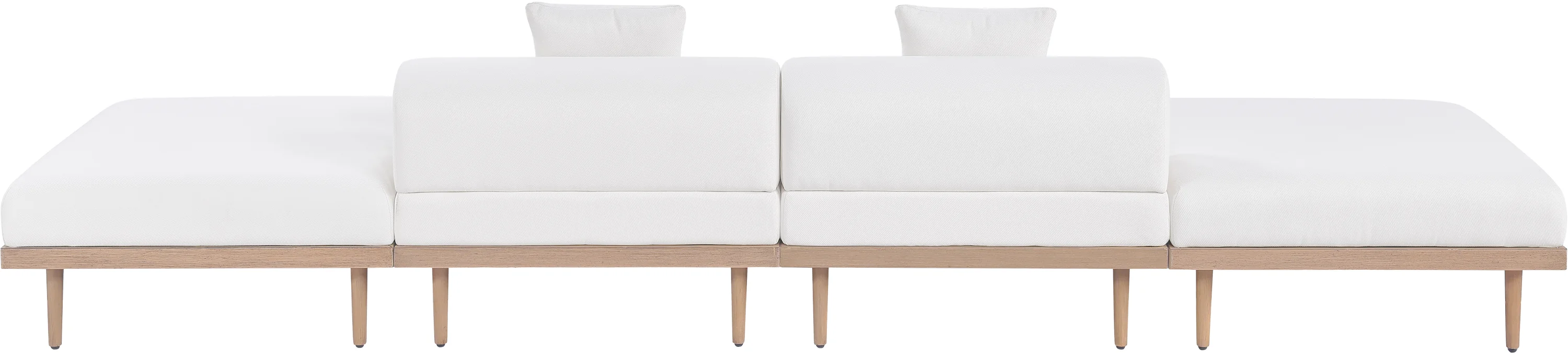 Laguna Resilient Water Resistant Fabric Upholstered Outdoor Patio 4pc. Modular Sofa - Image 2