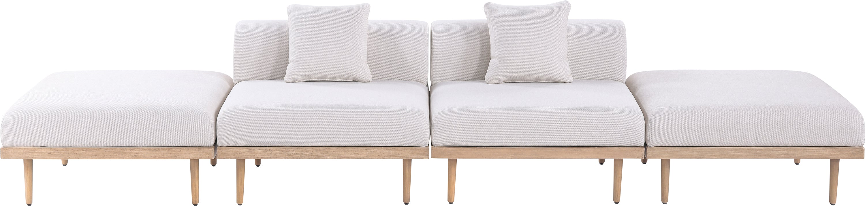 Laguna Resilient Water Resistant Fabric Upholstered Outdoor Patio 4pc. Modular Sofa - Image 8