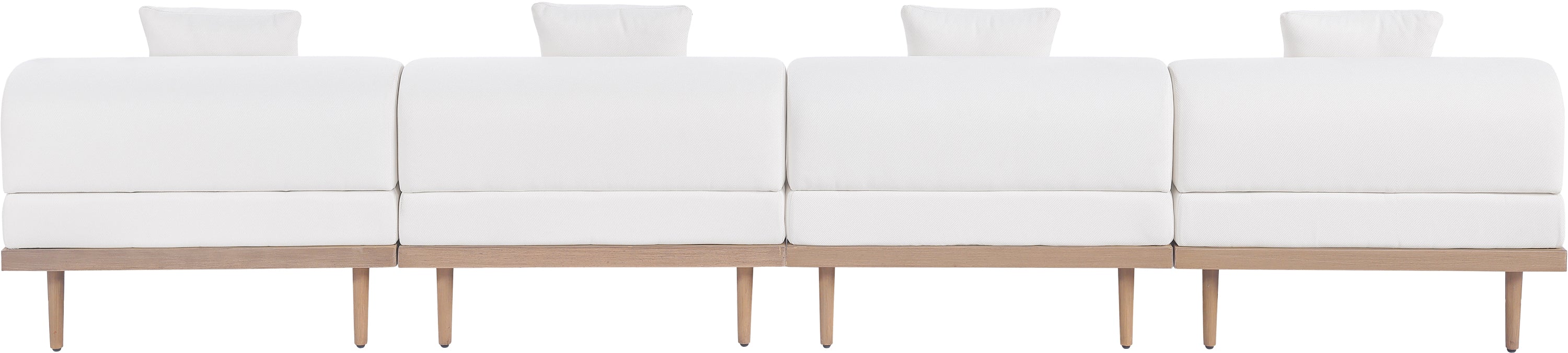 Laguna Resilient Water Resistant Fabric Upholstered Outdoor Patio 4pc. Modular Sofa - Image 4