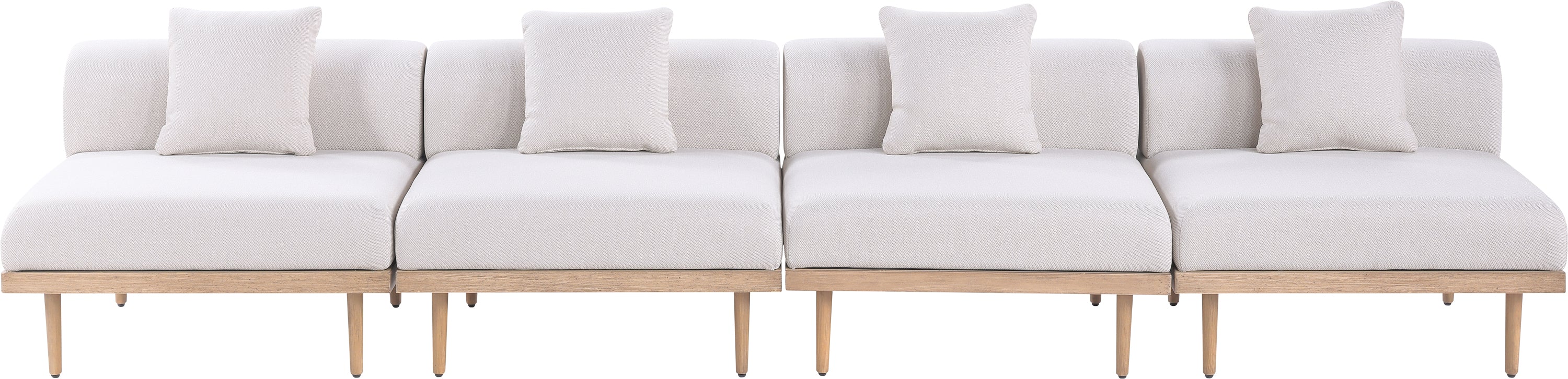 Laguna Resilient Water Resistant Fabric Upholstered Outdoor Patio 4pc. Modular Sofa - Image 8