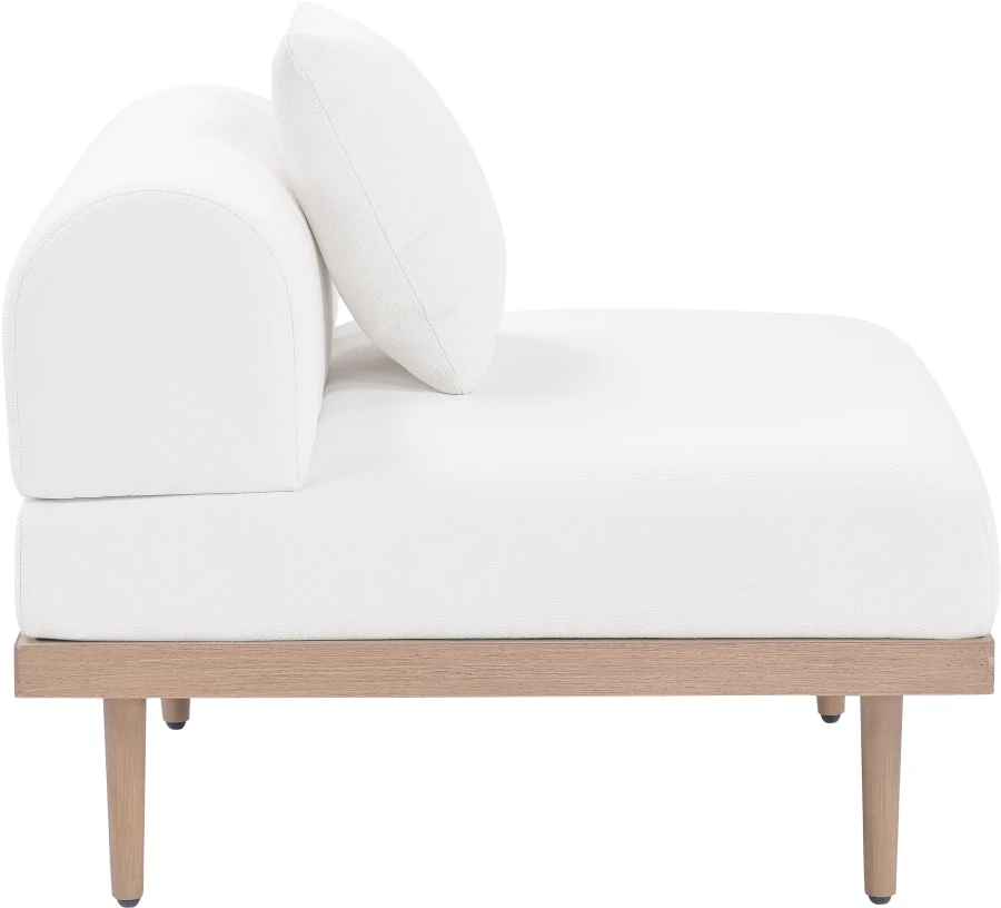 Laguna Resilient Water Resistant Fabric Upholstered Outdoor Patio Modular Armless Chair - Image 3