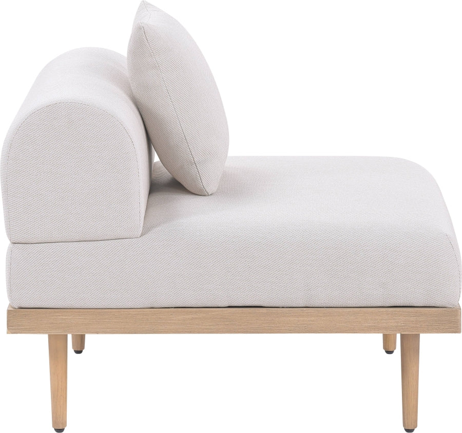Laguna Resilient Water Resistant Fabric Upholstered Outdoor Patio Modular Armless Chair - Image 9