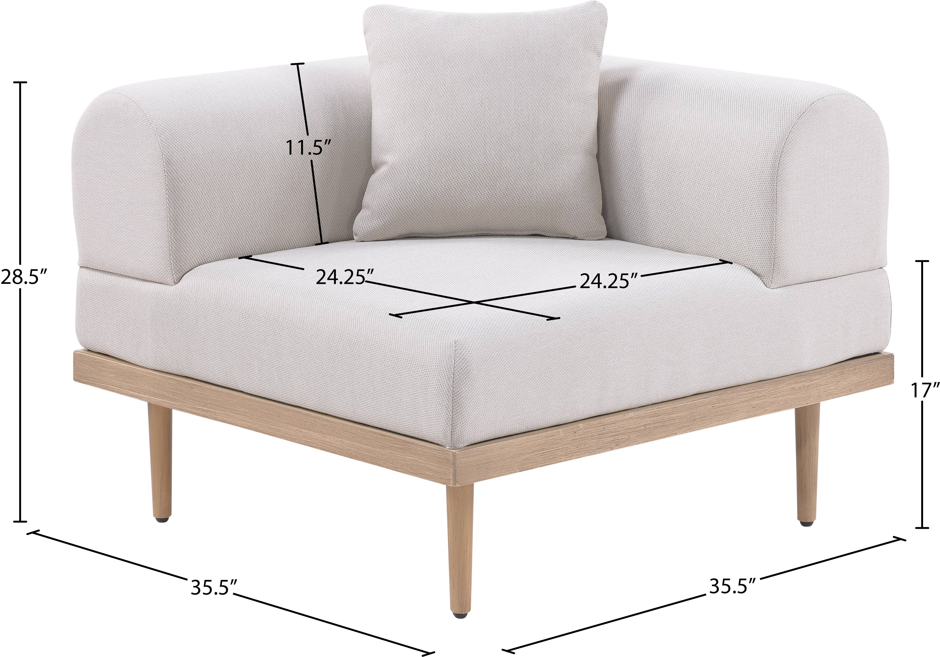 Laguna Resilient Water Resistant Fabric Upholstered Outdoor Patio Modular Corner Chair - Image 11