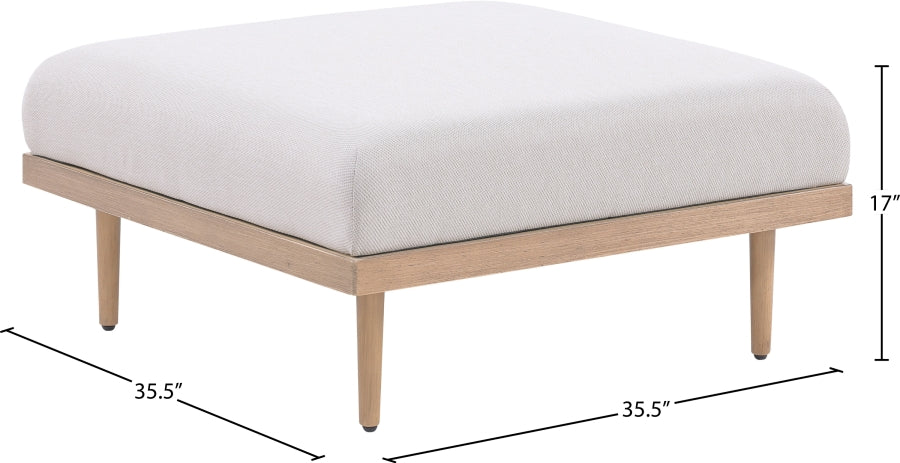 Laguna Resilient Water Resistant Fabric Upholstered Outdoor Patio Ottoman - Image 7