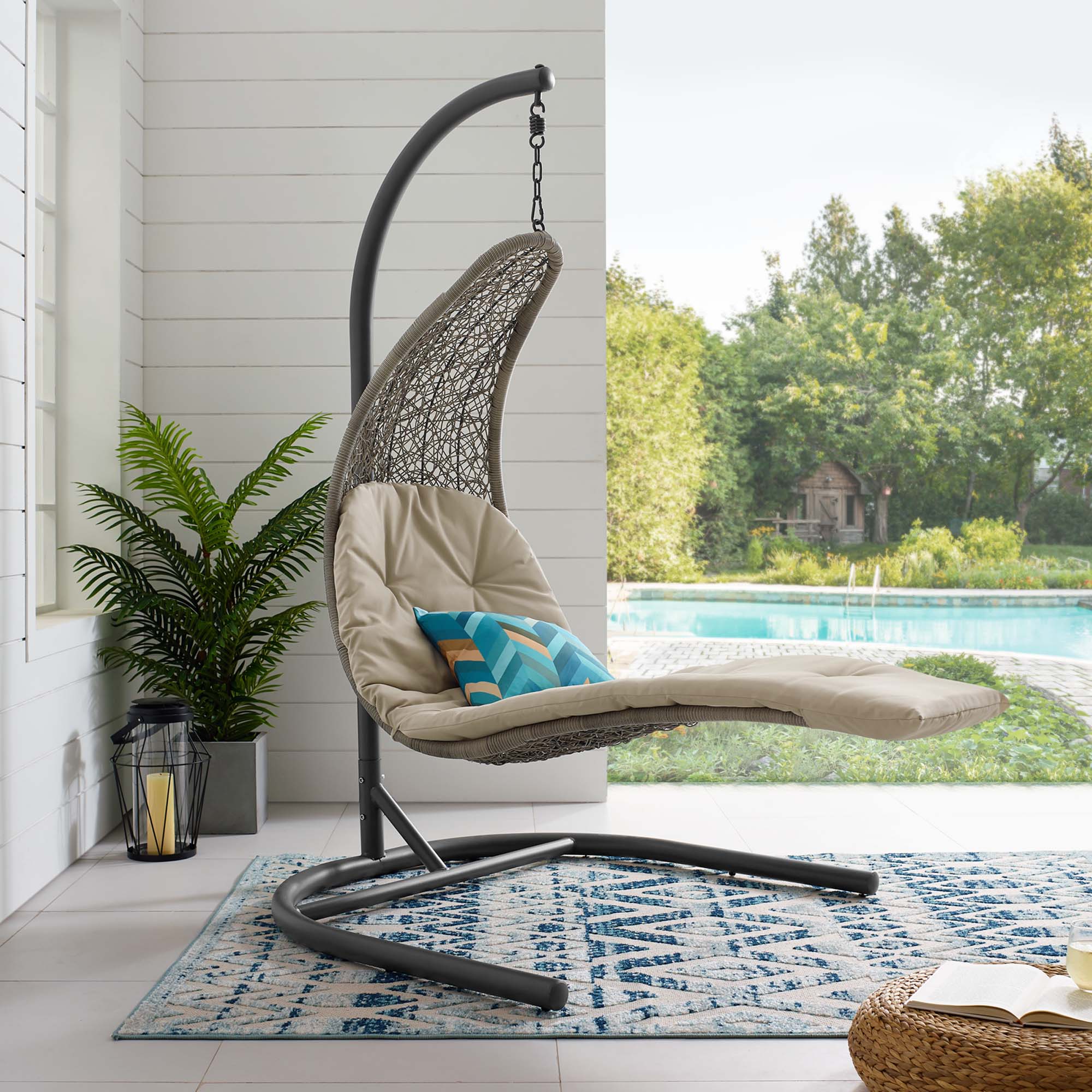 Landscape Hanging Chaise Lounge Outdoor Swing Chair - Image 14