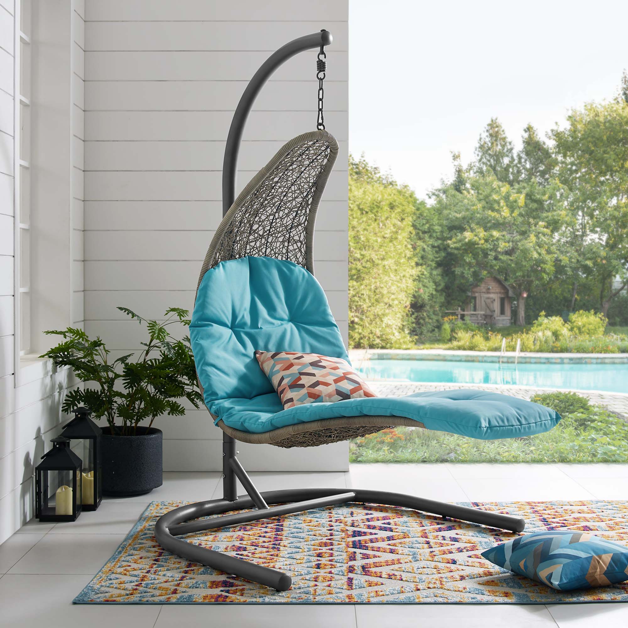 Landscape Hanging Chaise Lounge Outdoor Swing Chair - Image 20