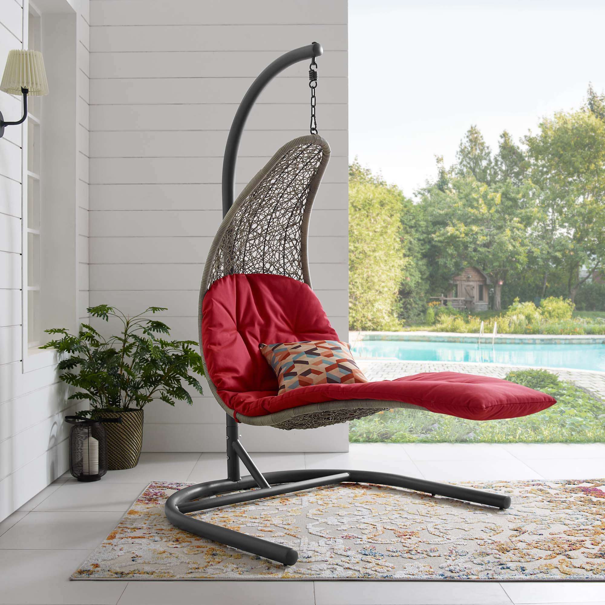 Landscape Hanging Chaise Lounge Outdoor Swing Chair - Image 26