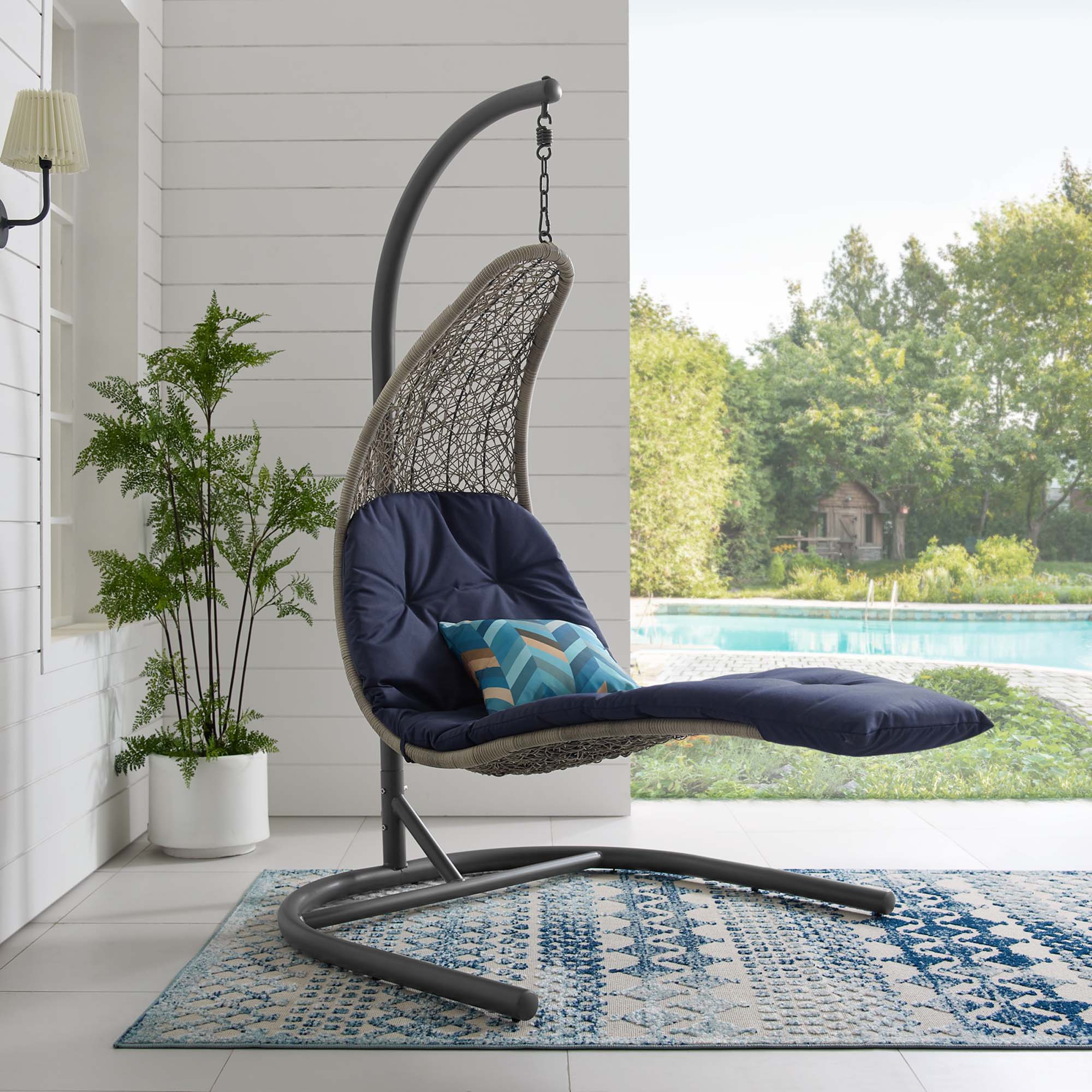 Landscape Hanging Chaise Lounge Outdoor Swing Chair - Image 32