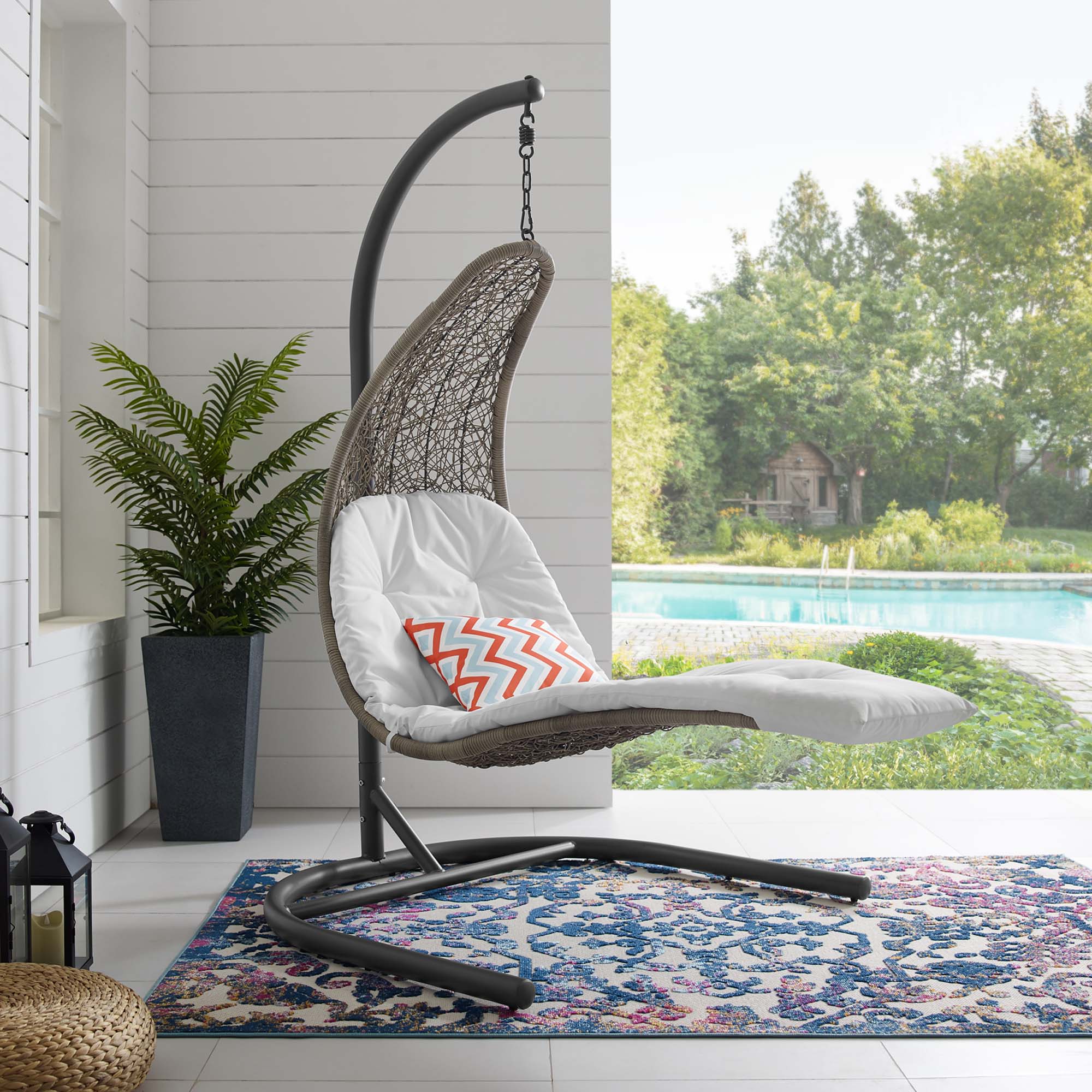 Landscape Hanging Chaise Lounge Outdoor Swing Chair - Image 8