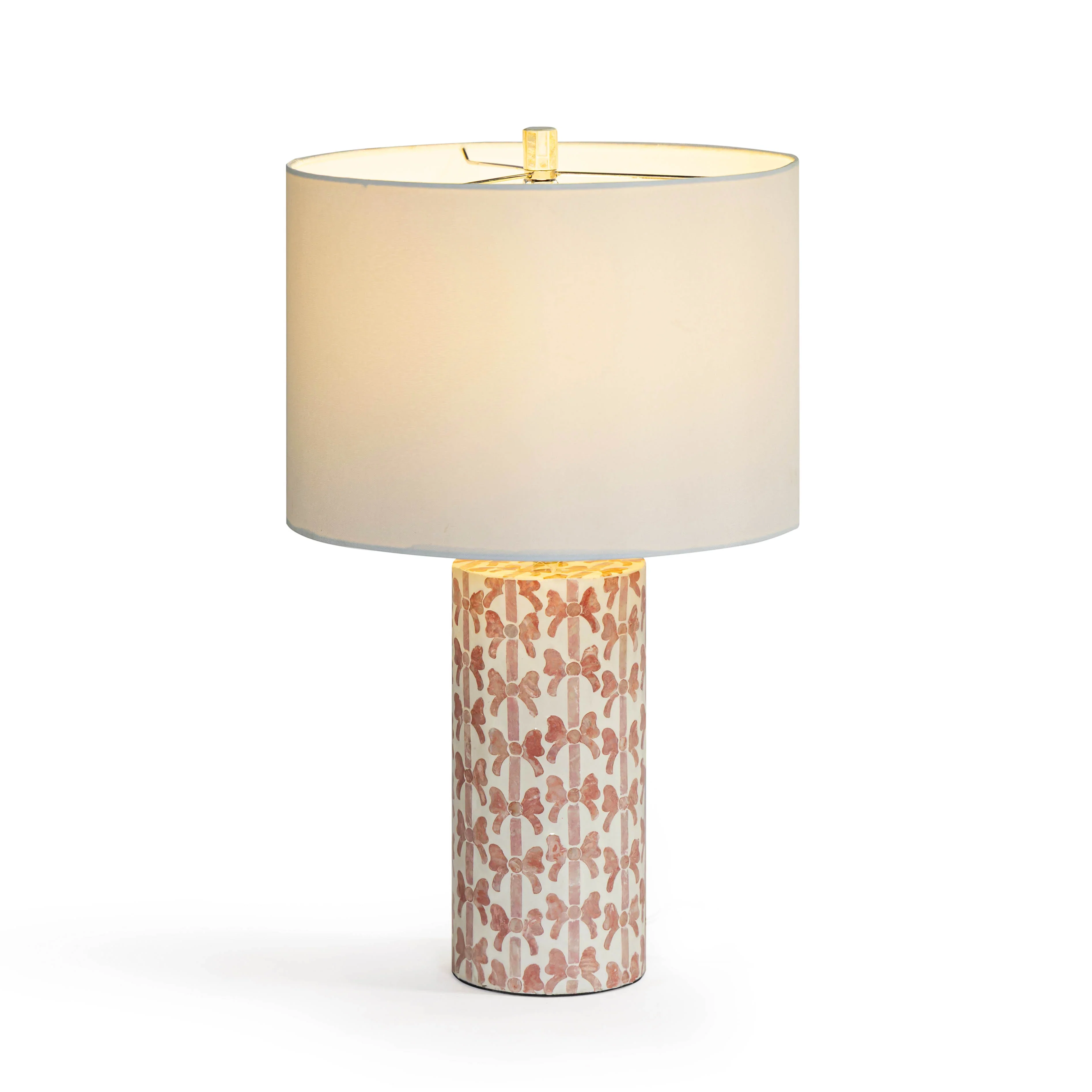 Lassy Pink Ribbon Capiz Shell Table Lamp - Image 3
