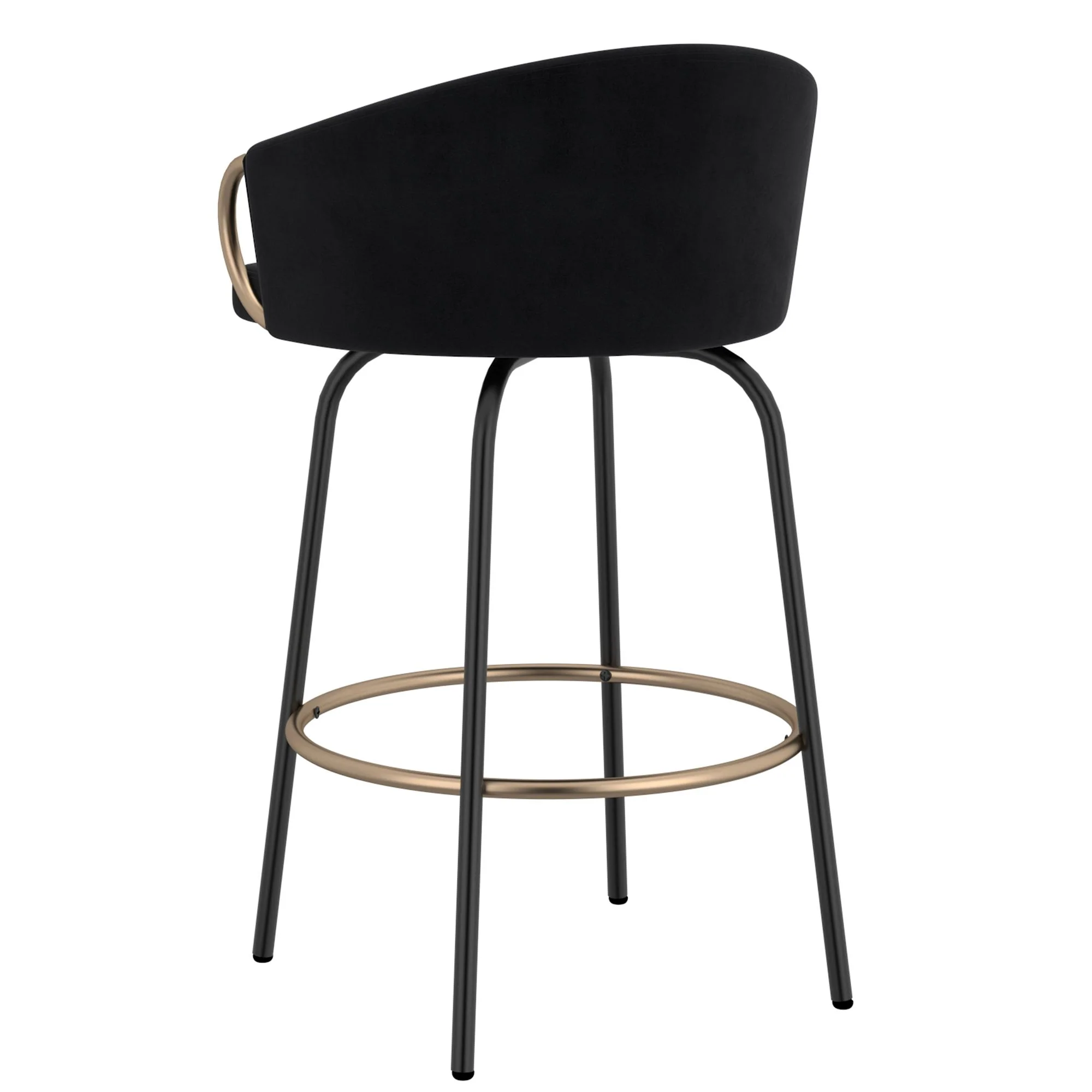 Lavo 26" Counter Stool, set of 2, in Black and Gold - Image 3