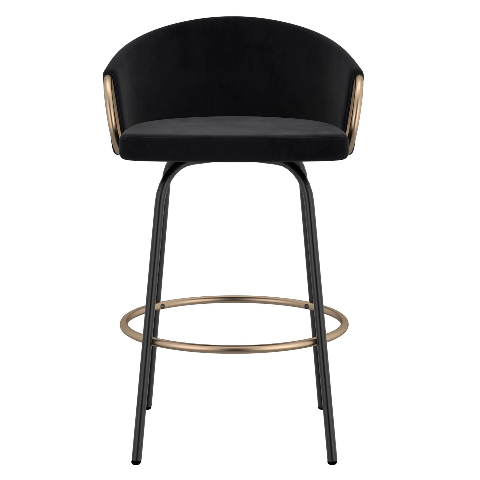 Lavo 26" Counter Stool, set of 2, in Black and Gold - Image 4