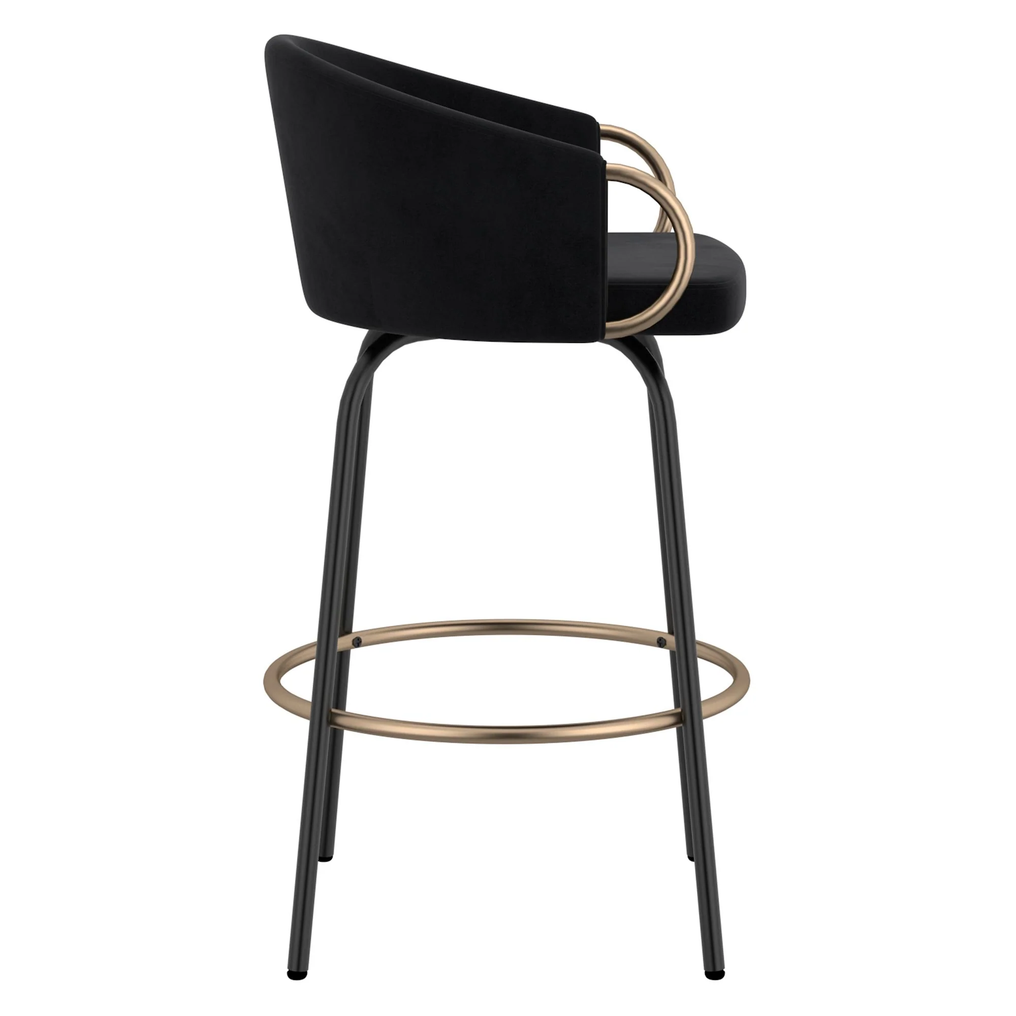 Lavo 26" Counter Stool, set of 2, in Black and Gold - Image 5