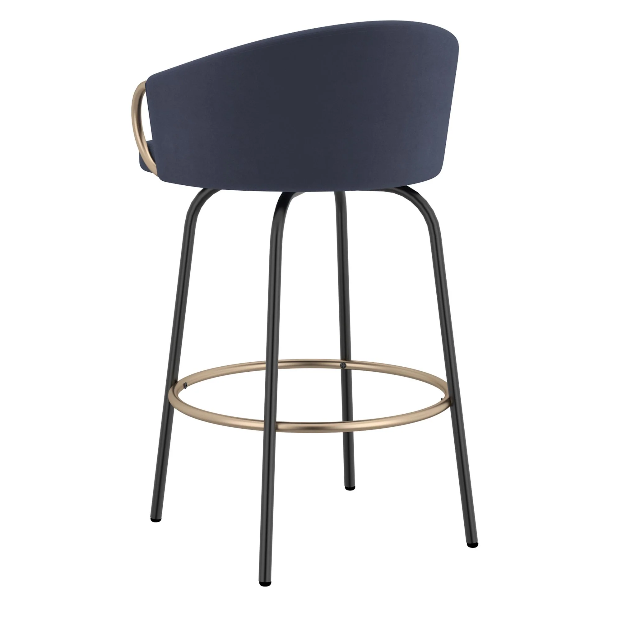 Lavo 26" Counter Stool, set of 2, in Blue and Black and Gold - Image 3