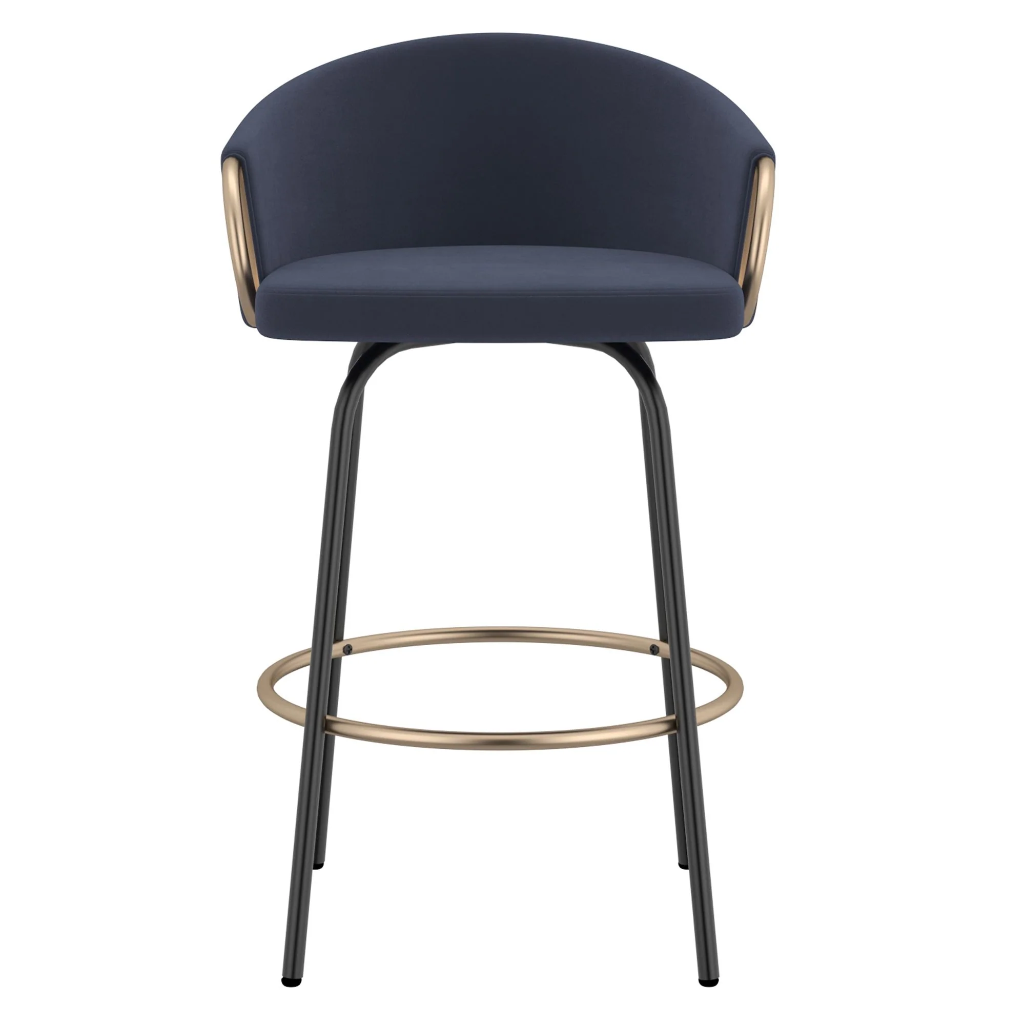 Lavo 26" Counter Stool, set of 2, in Blue and Black and Gold - Image 4