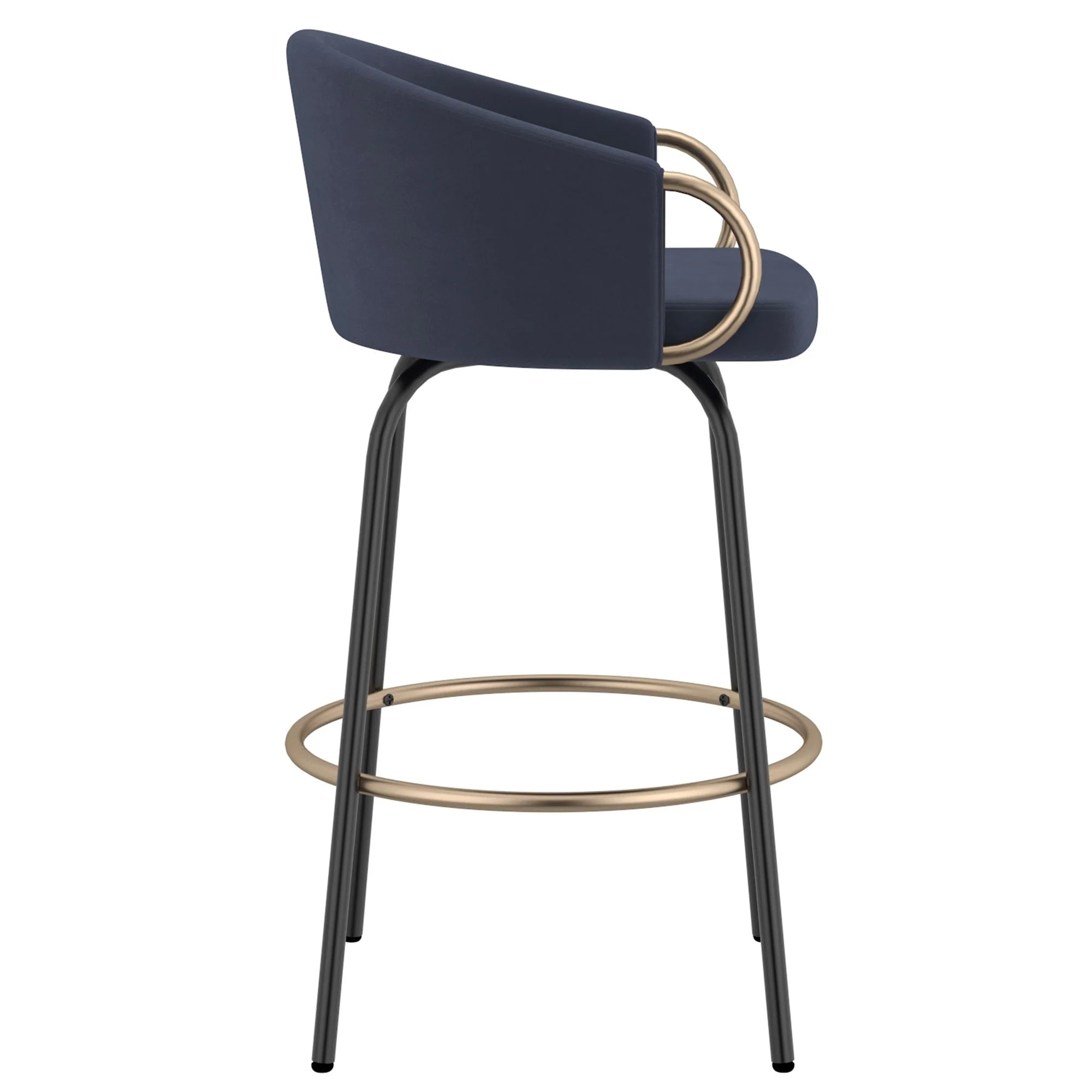 Lavo 26" Counter Stool, set of 2, in Blue and Black and Gold - Image 5