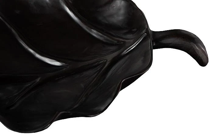 Leaf Bowl, Teak Wood, Black - Image 4