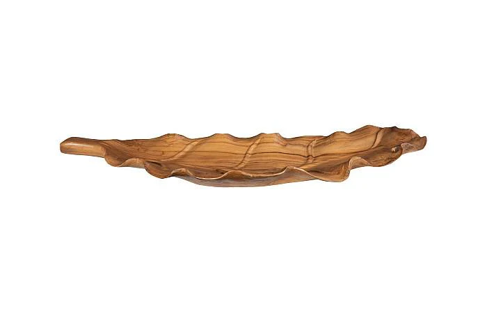 Leaf Bowl, Teak Wood , Natural Finish - Image 3