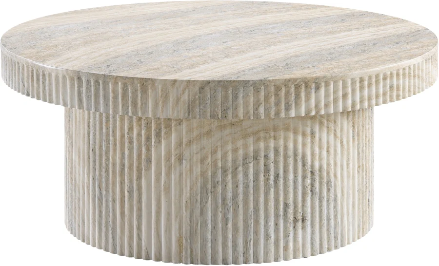 Legatto Travertine Finish Indoor/Outdoor Concrete Coffee Table - Image 6