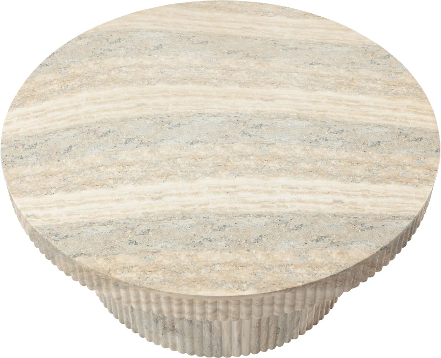 Legatto Travertine Finish Indoor/Outdoor Concrete Coffee Table - Image 7