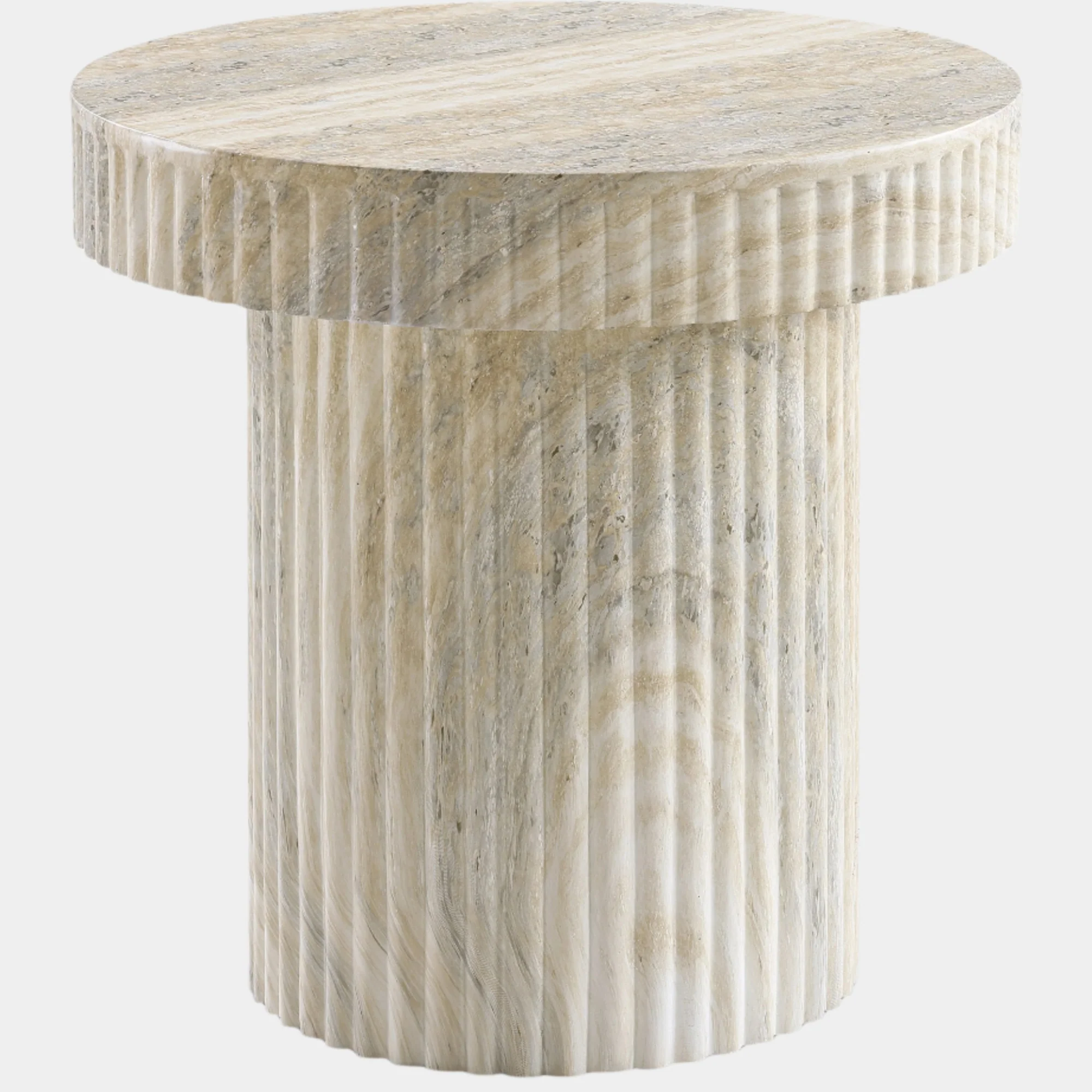 Legatto Travertine Finish Indoor/Outdoor Concrete End Table