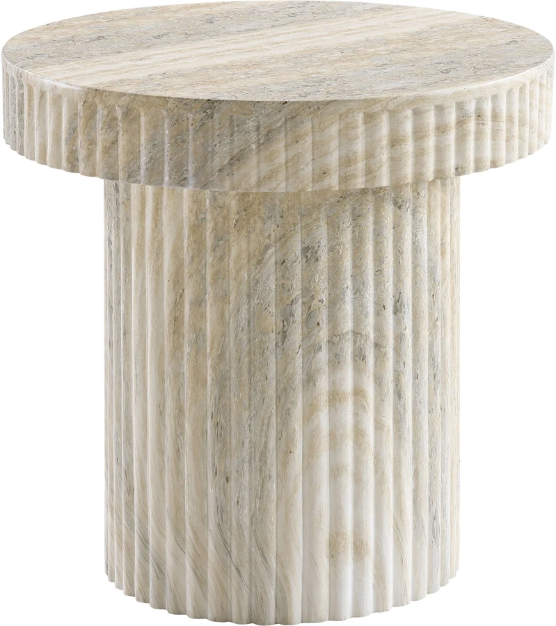 Legatto Travertine Finish Indoor/Outdoor Concrete End Table - Image 5